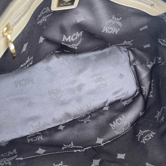 MCM Beige Monogram 2 Way Shoulder Bag - Picture 3 of 12